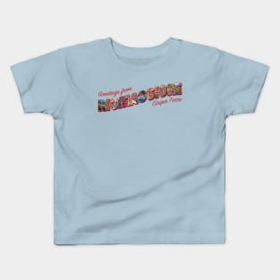 Greetings from Riomaggiore Cinque Terre vintage style retro souvenir Kids T-Shirt